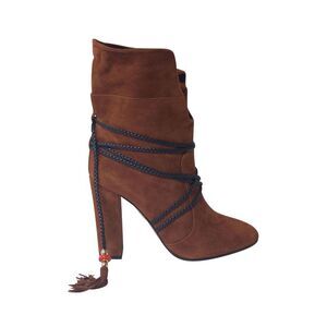 Aquazzura Moonshine Boots with Tie in Brown Suede